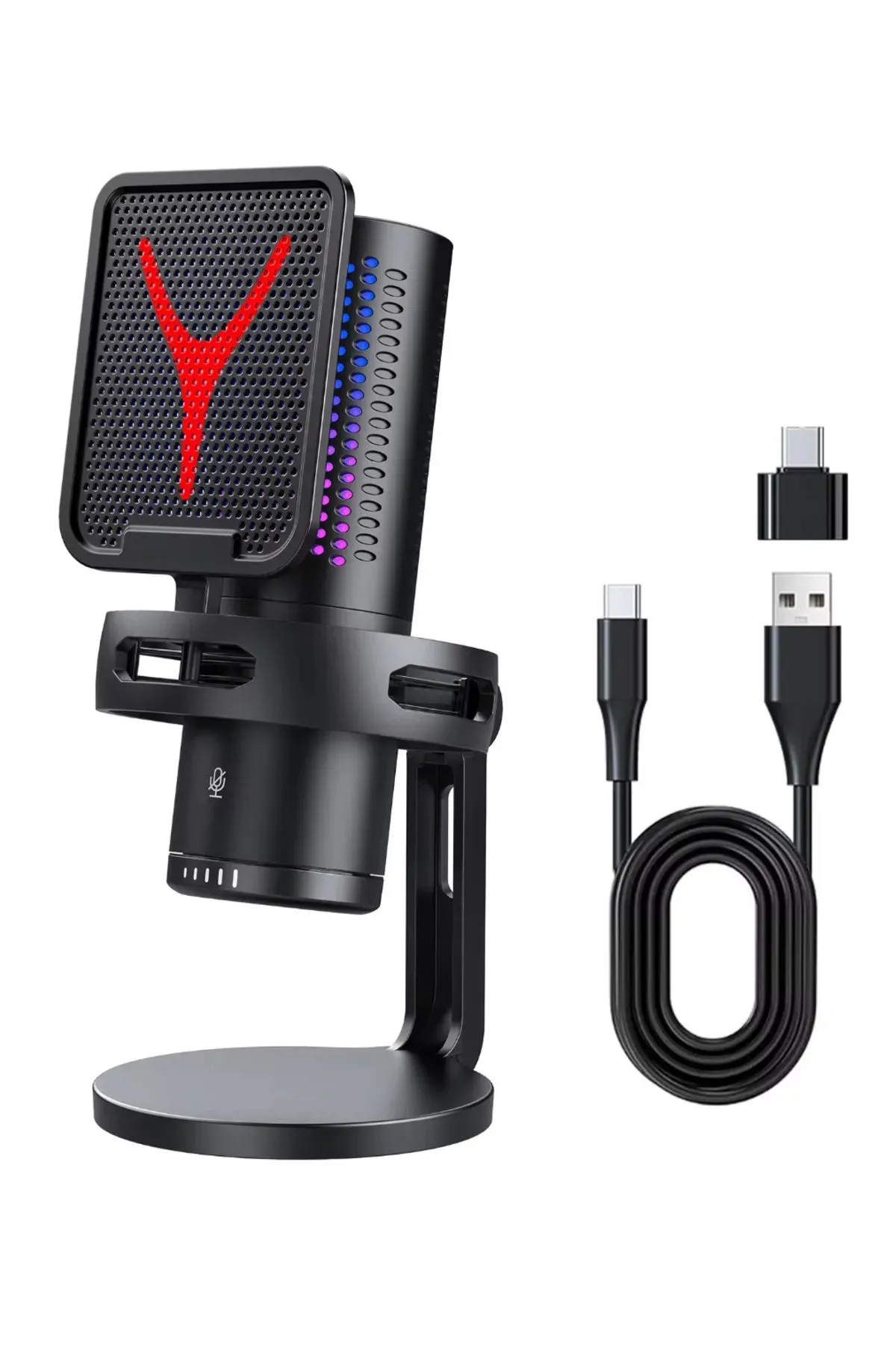 Yanmai Gm7-b Bilgisayar Masaüstü Mikrofon Semi Pro Tak Çalıştır Usb Kablolu Vlog Canlı Yayın 